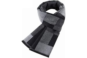 JFAN Hombre Bufanda Cálida de Otoño e Invierno Bufanda del Tartán Moda y Elegante Suave Larga Clásico Scarf Cozy Casual Cálida Bufanda de Cachemira