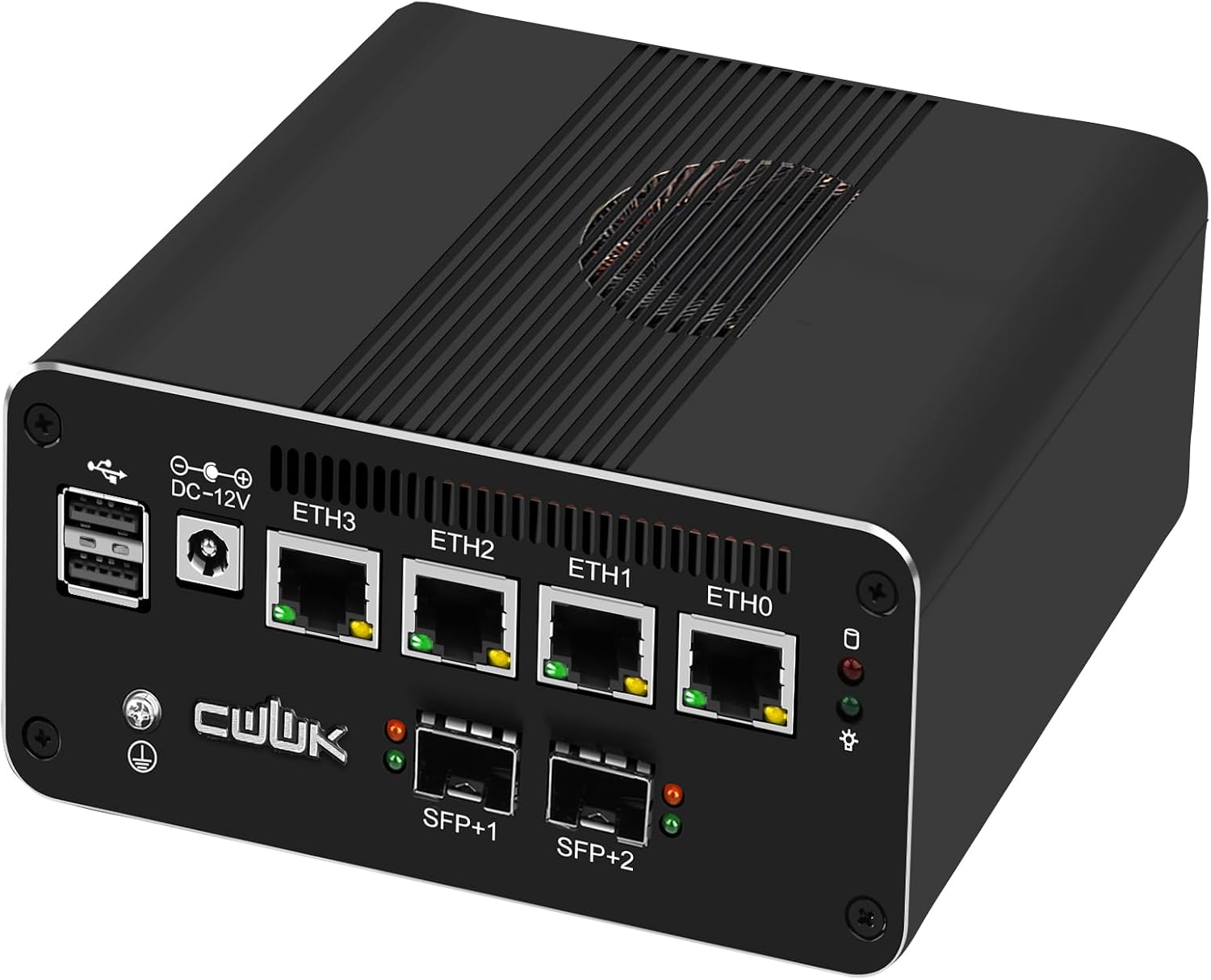 CWWK N150 Mini PC Firewall Appliance (Upgraded N100), 2 Port 10GbE SFP+ Mini Computer with 4 x 2.5GbE LAN, S3 OPNsense Micro PC, DDR5 8GB RAM 128GB NVMe SSD, USB-C, TF, SIM