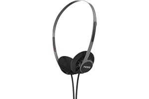 Koss KPH40 - Cuffie on-ear utili, sistema di cavi intercambiabili staccabili, stile retrò, design ultra leggero (nero invisibile)