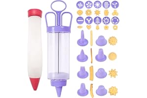 saijer Seringue A Pâtisserie,Pistolet Presse A Biscuits Stylo A Gâteau Ensemble Pistolet A Pâtisserie Machine A Biscuits Pistolet A Décoration De Crème avec Moule Et Buse pour DIY Biscuits Gâteaux