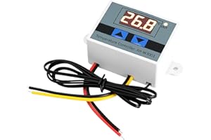 Thermostat Binghe Thermostat Numérique XH-W3001 AC 110V-220V/1500W avec sonde temperature, Interrupteur de température avec LED Display pour Incubation, protection thermique