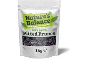 NATURE'S BALANCE Natures Balance Prunes Pitted 1kg Soft, Sticky & Rich Low Fat Ideal Healthy Vegetarian Snack