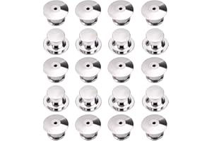 BAIJ Alfileres Cierres,20 piezas Pines de Repuesto Embrague de Mariposa Imperdibles Broches para Etiquetas de Nombres Ganchos Manualidades Bricolaje DIY Plateado