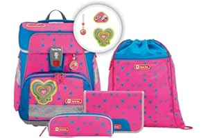 Step by Step Schulranzen-Set SPACE, 5-teilig, ergonomischer Tornister mit Reflektoren, höhenverstellbar mit Hüftgurt, ab der 1. Klasse, 20L