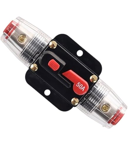 60Amp 12V DC Manual Reset Circuit Breaker For Car, Boat, Marine Audio, Truck - Waterproof, 12-48V