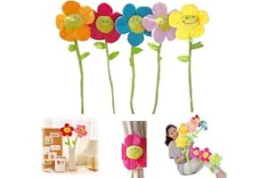 EHOTER Peluche girasole margherita fiore con steli pieghevoli grande sorriso faccia farcito fiori giocattolo per bambini decorazione regalo 66 pollici regalo per compleanno San Valentino festa dei