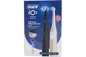 Oral-B iO Series 2 elektrisk tandborste | dubbelpack | Night Black & Calm Pink | 2 borsthuvuden