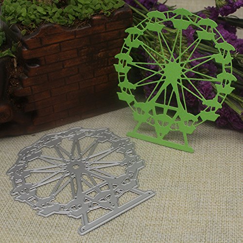Amazingdeal365 Riesenrad Metall Form Schablonen Schneiden DIY Dekor Sammelalbum Karten Buchzeichen Lesezeichen als Geschenk für Freunde Geburtstag Kinder,Kindergarten Hobby Schule Handarbeit Unterricht usw. Ein tolles Geschenk! - 9