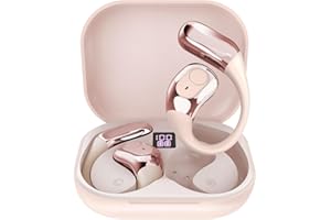 Aukvite AI Übersetzer Kopfhörer, 144 Sprachen Echtzeit, Übersetzungskopfhörer via Bluetooth 5.4, AI Kopfhörer Übersetzer mit APP, Echtzeit Translation Earbuds Unterstützt Musik (Rosa)