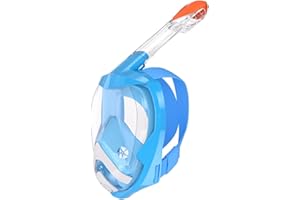 Vitare Masque de Plongée pour Adulte et Enfant, Masque de Plongée Intégral, Grand Champ de Vision 180°Masque Snorkeling, Masque Tuba avec Support de Caméra Amovible - L/XL S/M