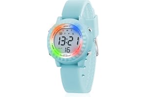 HMJIA Reloj Digital para Niño Niña de 3 a 12 años Reloj Infantil Impermeable 3ATM con Alarma Fecha Cronómetro LED