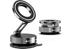 Debbeny Porta Cellulare Auto per Magsafe,Supporto telefonico a ventosa magnetico,Montaggio Auto Pieghevole & Rotazione 360 °Supporto Telefono Magnetico per Palestra/Specchio/Superficie liscia