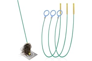 AMFUN 3 Piezas Desatascador Tuberias, 130CM Desatascador Fregadero, Cepillo de Limpieza para Desagüe, para Desatascar Cabellos y Residuos, para Limpieza de Cocina y Baño (Verde)