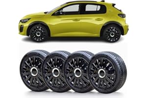 SOLIP 15 inch wheel trims, Set of 4 for Peugeot 208 207 307 308 108 Alloy wheels look Silver/Black Full Set Hub caps wheel trims 15 / colour choice (5sc)