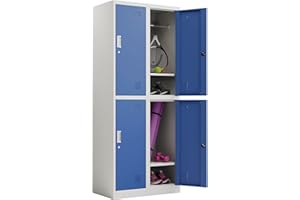 RACKING SOLUTIONS 2 x 2 Door Metal Storage Lockers, Blue FREE Next Working Day Delivery