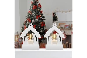 LONNALEE Juego de moldes de silicona para belén, molde de yeso 3D, moldes de silicona para decoración de mesa, para velas DIY, manualidades, decoración del hogar