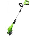 Cordless Rotavator, 20V Lightweight Handheld Electric Cordless Battery Powered Front Tine Soil Cultivator Gardening with 4000Mah Rechargeable Battery And Charger