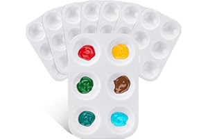 Abeillo Lot de 8 mini palettes de mélange pour aquarelle en plastique Peinture d'art et cours de bricolage Pour aquarelle huile acrylique 8,8 x 12,5 cm