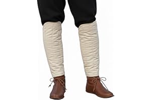 Lord of Battles Medieval Padded Greaves Handmade Canvas Cotton Adjustable Fabric Cords Historical Padded Clothing