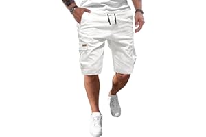 JMIERR Kurze Hosen Herren Baumwolle Cargo Shorts Herren Sommer Freizeithose mit Taschen