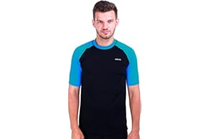 HMILES H.MILES Rash Guard Homme Manches Courtes Protection Solaire UV (UPF) 50+ Anti-UV Haut Surf Plage Natation Plongée T-Shirt Neoprene