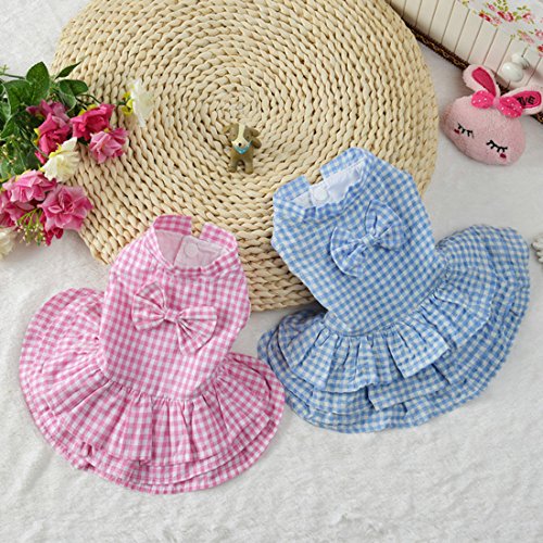 Idepet-Cat-Dog-Clothes-Sleeveless-Plaid-Tartan-Pet-Dress-Puppy-Cat-Princess-Tutu-Dress-Bow-Bubble-Skirt-Doggie-Vest-Shirts-Dog-Costumes-Apparel-For-Spring-Summer