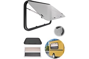 DIFU Ausstellfenster 900x550 mm Wohnwagen Fenster Wohnmobilfenster mit Rollo Camper 65° Wohnmobil Fenster mit fliegengitter, Wohnmobil Seitenfenster Externes Push Fenster für Wohnwagen Van Camper