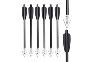 NIKA ARCHERY Frecce a balestra in alluminio da 6,6 "con testa larga per 50-80 LBS Frecce in alluminio con bersaglio di precisione per balestra a pistola Frecce per balestra a pistola Bulloni per balestra a pistola