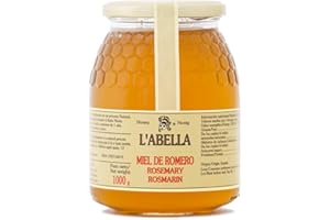 L'ABELLAMEL L'Abella Mel - Miel de Romero 100% Natural | Miel Pura de Abeja Recolectada Artesanalmente en Valle Jalón, Costa Blanca, España - Bote de 1000g - Sin gluten