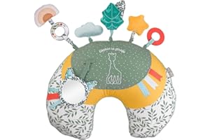 Sophie la Girafe - Coussin d'activités Cosy Play Sophie la Girafe pour bébé - coussin d'activités réversible avec une face détente et une face éveil - Jouet d'éveil premier age - dès la naissance