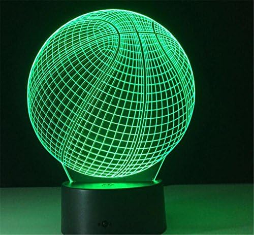 LUCKY GODDESS Basketball Colorful 3D Lights LED Touch Light Basketball Seven Color Changes Christmas Gift