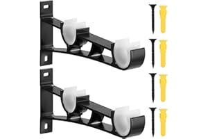 XINGWENHAO 2 szt. uchwytów na karnisz, karnisz, uchwyt sufitowy, metalowy uchwyt ścienny, uchwyt na karnisz do firanek, drążków prysznicowych