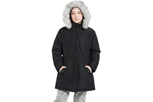 SOLOCOTE Manteau hiver pour filles imperméable veste de ski épaisse à capuche en duvet synthétique long parka pour enfants