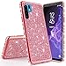 Produktbild Sycode Strass Diamant Bling Glitzer Überzug Silikon Hülle Case Durchsichtig Schutzhülle für {Huawei P30 Pro} Kristall Glänzend Bumper Case HandyHülle-Rosagold