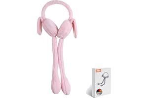 HENKi Kinder Mädchen Damen Winter verstellbare Ohrenwärmer Ohrenschützer Hochdrücken Push Hase Ohren Bewegung Beweglich Gestrickte Kunstpelz Plüsch Ohrenschützer Mode