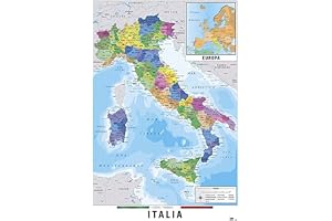 Grupo Erik Map of Italy Poster - 36 x 24 inches / 91.5 x 61 cm - Shipped Rolled Up - Cool Posters - Art Poster - Wall Posters