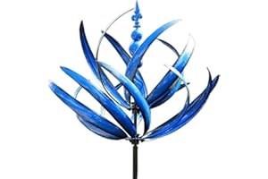 ARSBORUI Moulin À Vent Jardin, Moulin À Vent en Métal, Moulin À Vent Jardin Exterieur Rotatif À 360 Degrés, Eolienne de Jardin, Spinner À Vent Dynamique 3D pour Jardins, terrasses, pelouses et patios