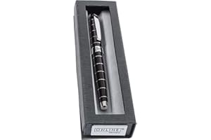 Online 38259 designerskie pióro wieczne z metalu, w kolorze czarnym, szerokość stalówki M (średnia), do standardowych nabojów, w eleganckim etui na prezent