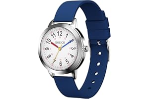 SOCICO Lernuhr Kinder Armbanduhr, 3ATM/30M wasserdichte Kinderuhr für Jungen Mädchen,Kinderuhr Analog Zeit Lernen Erntedankfest Weihnachtstag Geschenk