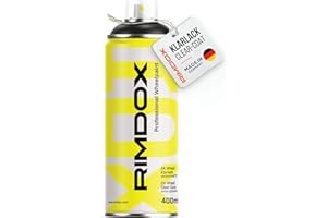 RIMDOX - Felgen Klarlack | 2K- High-Solid | 400 ml Spraydose | Klarlack seidenmatt | in OEM Profiqualität | 100% Made in Germany | transparent, wasserfest, benzinresistent