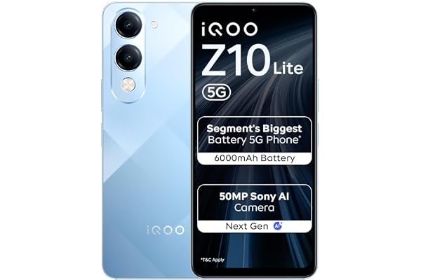 iQOO Z10 Lite 5G (Titanium Blue 2026, 4GB RAM, 64GB Storage)