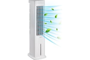Igenix IG9706 Evaporative Air Cooler with Remote Control and LED Display, 3 Fan Speeds with Oscillation Function, 7 Hour Timer and 5 Litre Water Tank for Home or Office Use, White