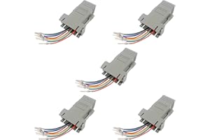 PENGLIN 5 unidades DB9 macho a RJ45 modular adaptador DB9 a RJ45 hembra Ethernet adaptador