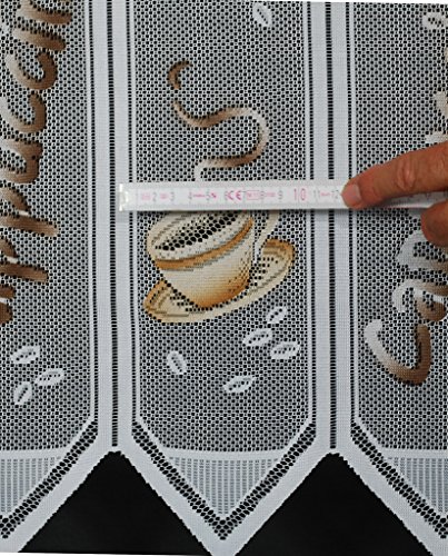 Scheibengardine Cappuccino 90 cm hoch verschiedene Farben (ganz weiß) | Breite der Gardine durch Stückzahl in 11,5 cm Schritten wählbar! - 2