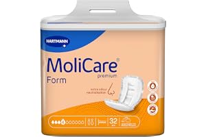 Molicare Premium form 4 droppar, för lätt inkontinens: maximal säkerhet, extra läckageskydd och diskretion för kvinnor och män, 32 stycken