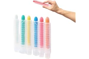 KARELLS Craie Sans Poussière, Multicolore à Base d’Eau, Tableau Noir, Craie Hydrosoluble pour Enfants, 6pcs