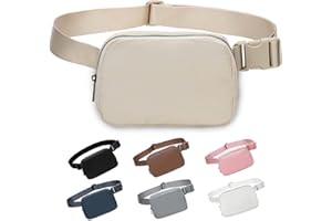 JAKIRO Bauchtasche Gürteltasche für Damen und Herren, Klein Stylisch Everywhere Fanny Pack mit Verstellbarem Riemen, Beige Lulu Umhängetasche Lemen Taschen für Outdoor Fitness Wandern und Sport