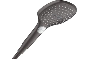 Hansgrohe Raindance Select E Ducha de mano 120 3 tipos de chorro, cromo negro cepillado, 26520340