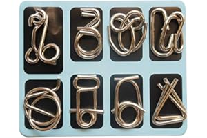 Chonor 8 Piezas Mini Rompecabezas de Metal Alambre Puzzle Set, IQ Entrenamiento Juego de la Mente Inteligencia Logica Educativa Juguete Idea de Regalo para Adultos y Niños