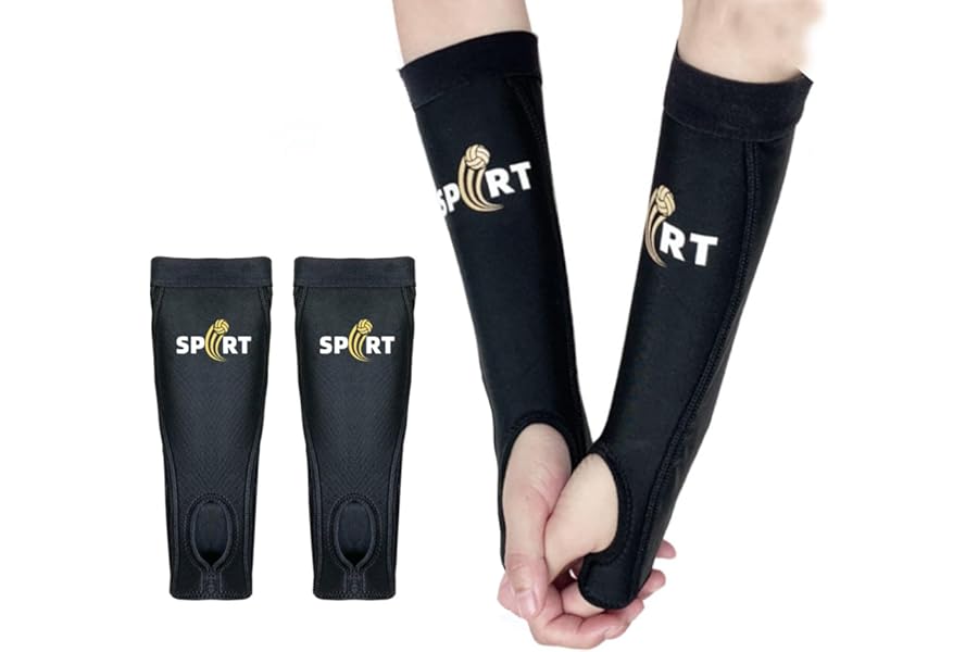 Hotfiary 1 Pair Padded Volleyball Arm Sleeves for Kids Youth Adult, Volleyball Forearm Elbow Sleeve with Thumb Hole for Women Girls Teens, Cooling Volleyball Train Accessories for Hitting Passing